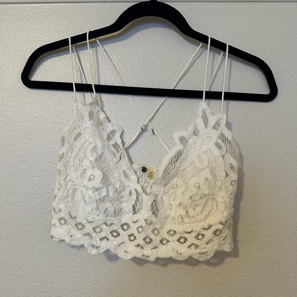 Free People White Lace Bralette